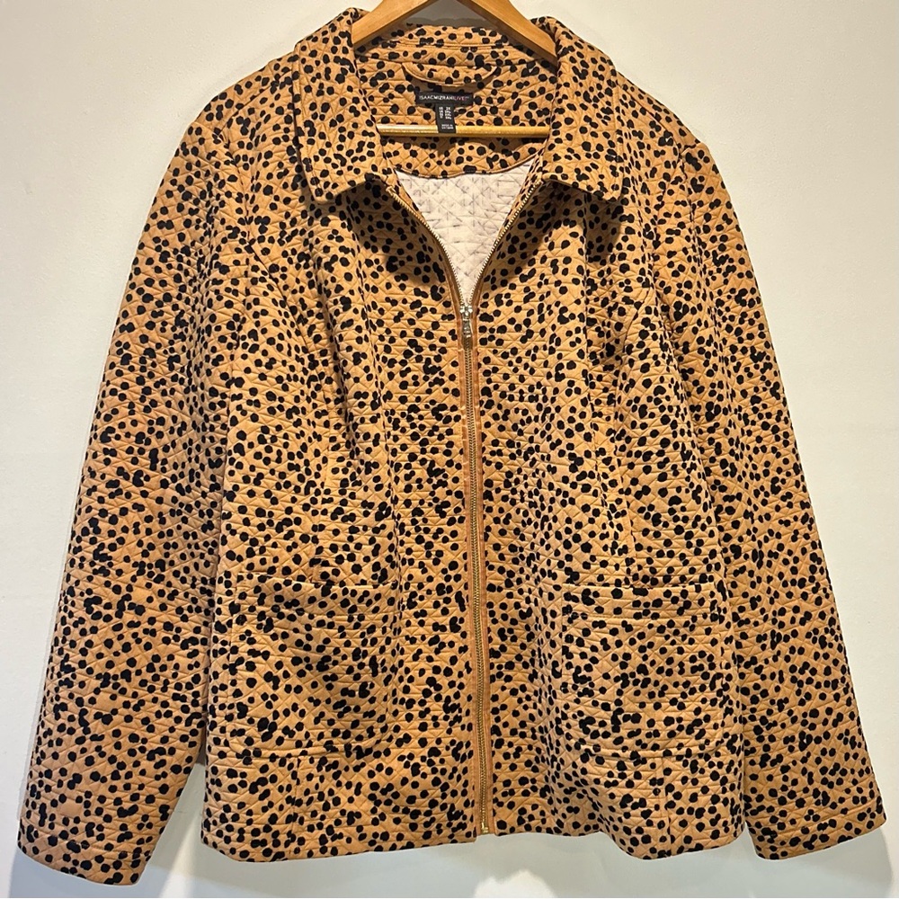 isaac mizrahi live! - quilted cheetah print jacket